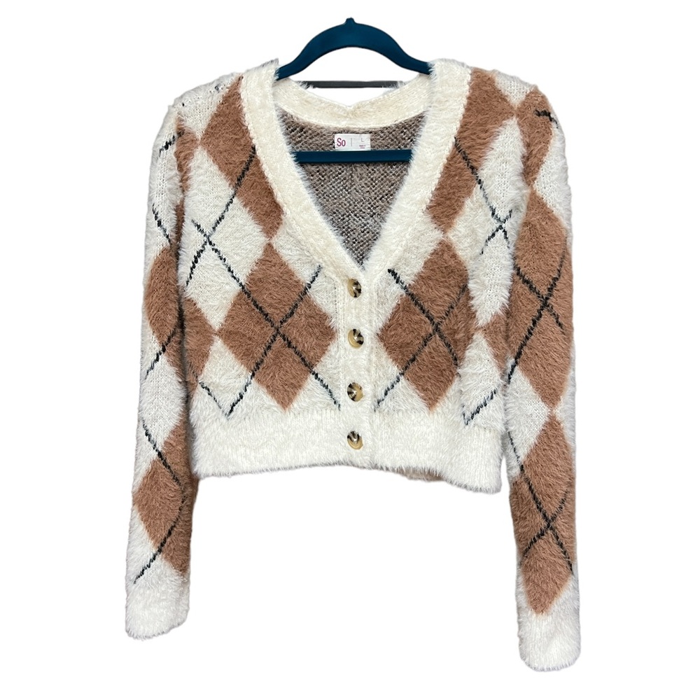 Fuzzy preppy sweater